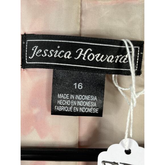 Jessica Howard Formal Floral Midi Wrap Dress Belt Wedding Guest Pleated size 16 - Picture 4 of 6